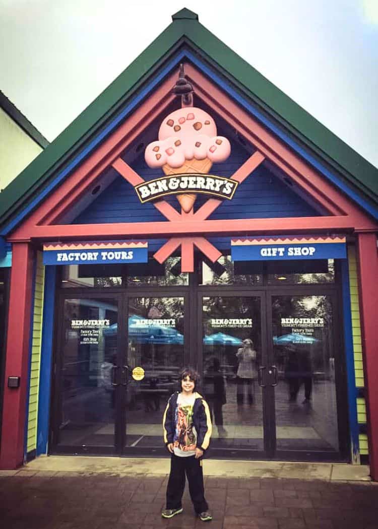 Ben and Jerrys Factory - Boy standing at the entrance
