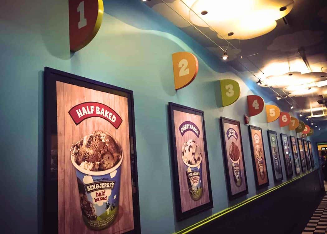 Ben and Jerrys Factory - Hallway of Flavour Signs