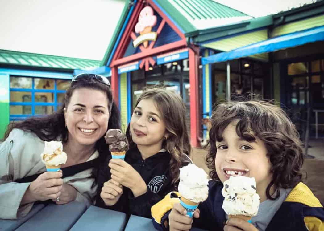 Ben and Jerrys Factory - Me and the Kids enjoying our ice cream cones
