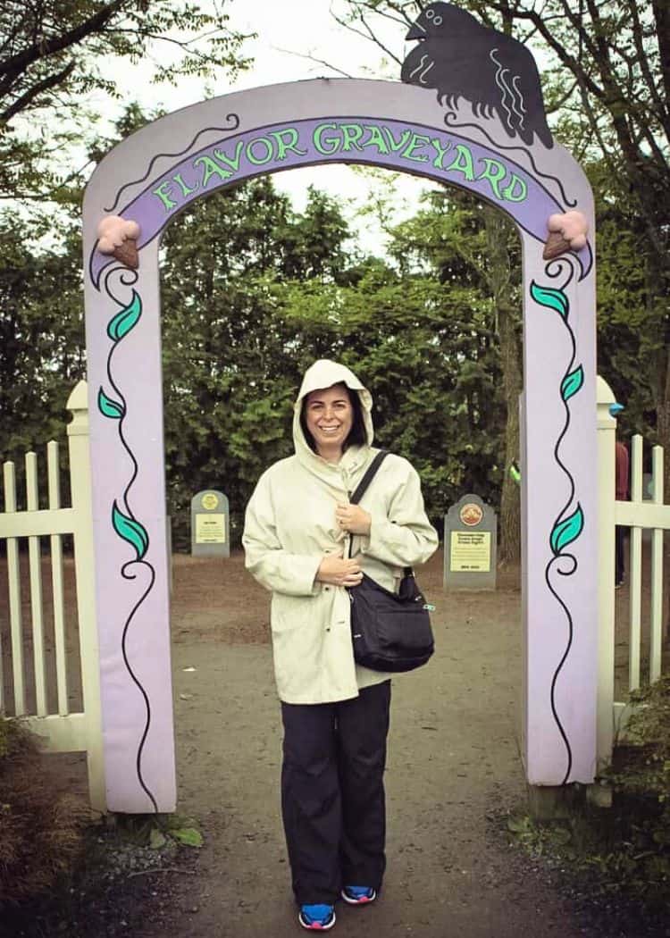 Ben and Jerrys Factory - Me at the entrance to the Flavor Graveyard
