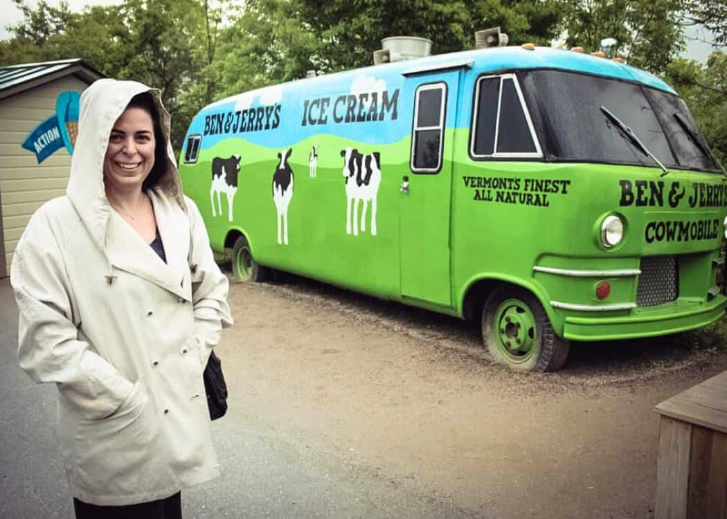 Ben and Jerrys Factory - Me with Ben and Jerrys van