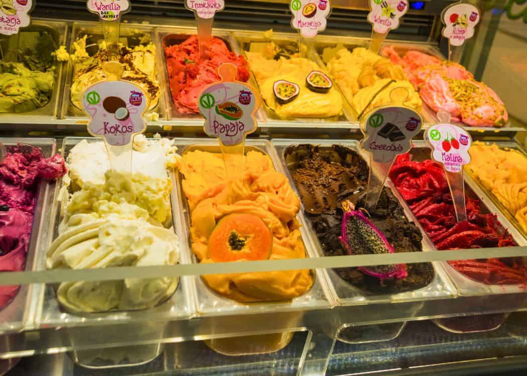 Italian Gelato - Variety of flavours in a shop