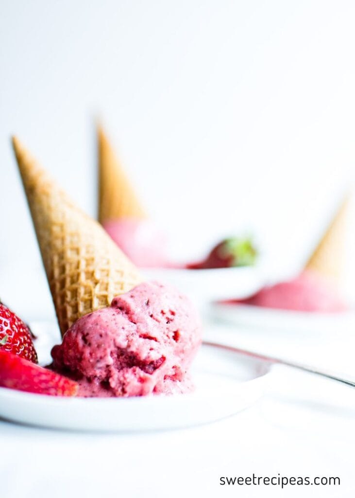 Strawberry Nice Cream with Chocolate Chips